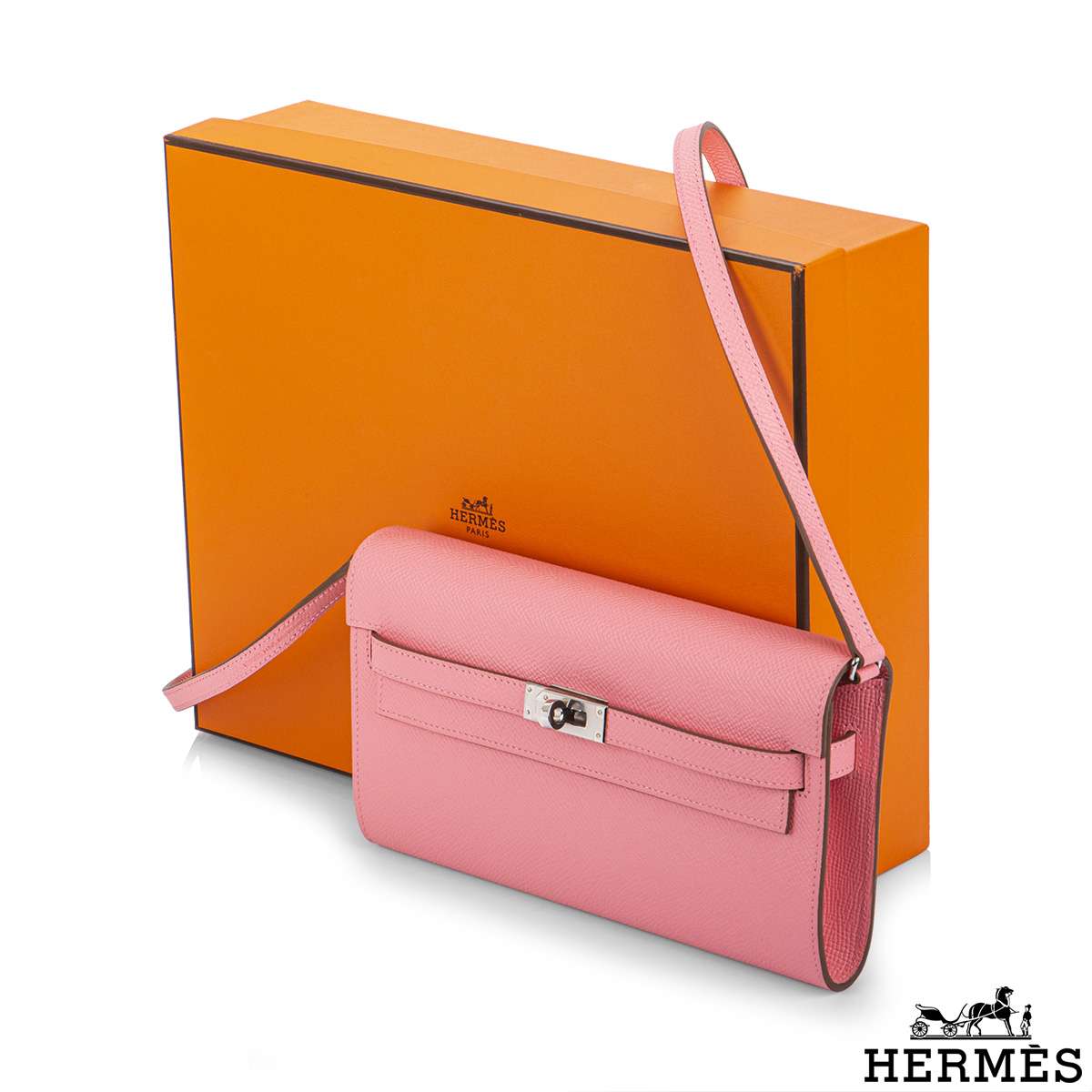 Hermès Kelly Wallet To Go Rose Confetti Epsom Palladium Hardware